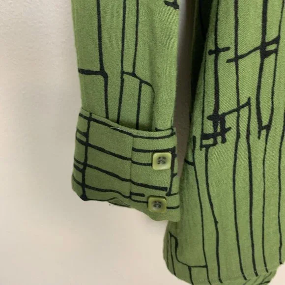 Habitat XL Green/Black Abstract Pattern Tunic Top - Picture 4 of 11